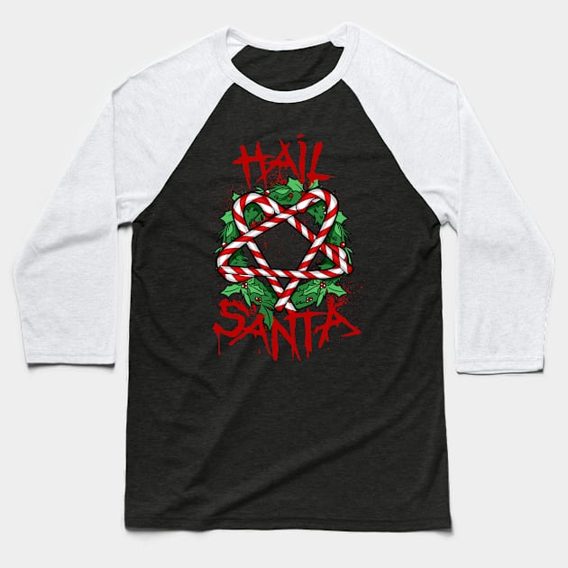 Hail Santa Baseball T-Shirt by ShopCulture